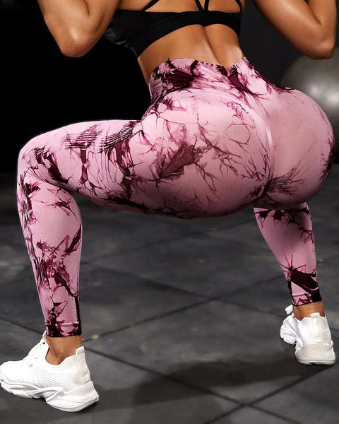 VividFlex Tie Dye High Waist Push-Up Leggings