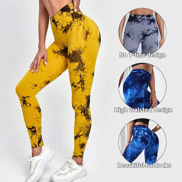 VividFlex Tie Dye High Waist Push-Up Leggings