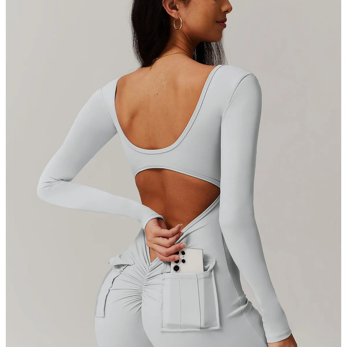 Sexy Back V Jumpsuit Gym Set