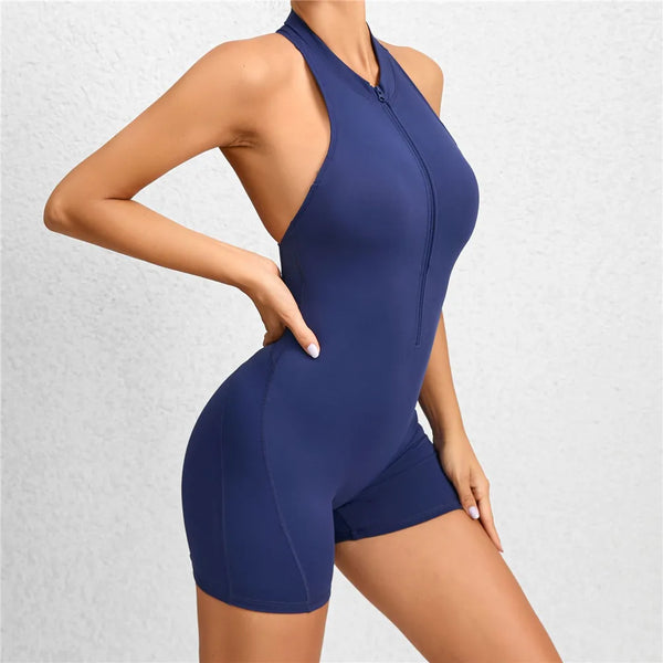 Zip-Up Workout One-Piece Set