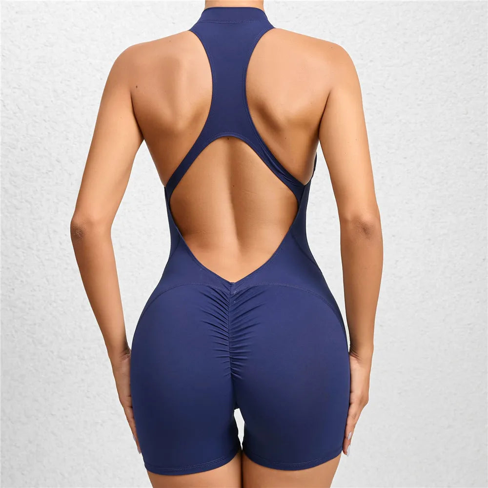 Zip-Up Workout One-Piece Set