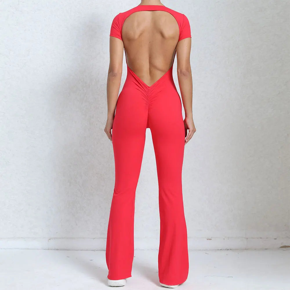 Backless Push-Up Sports Jumpsuit