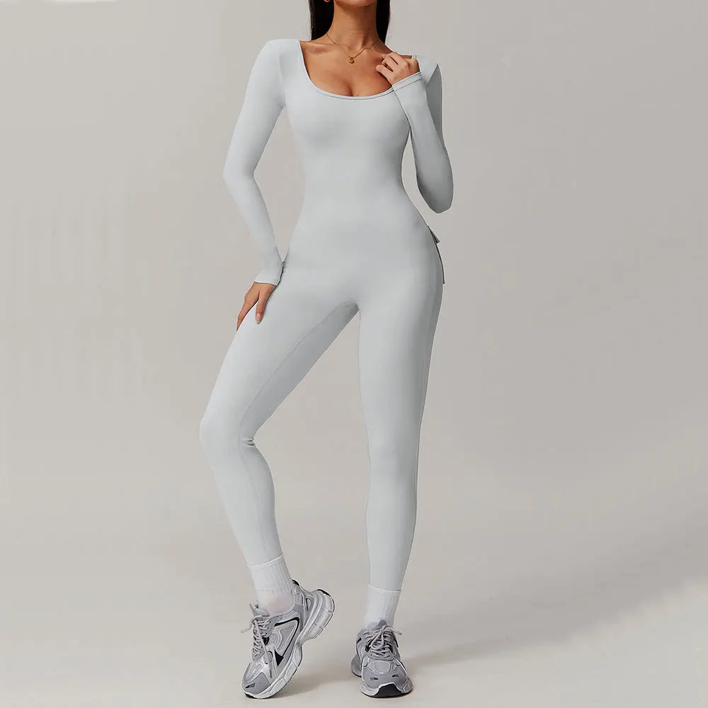 Sexy Back V Jumpsuit Gym Set