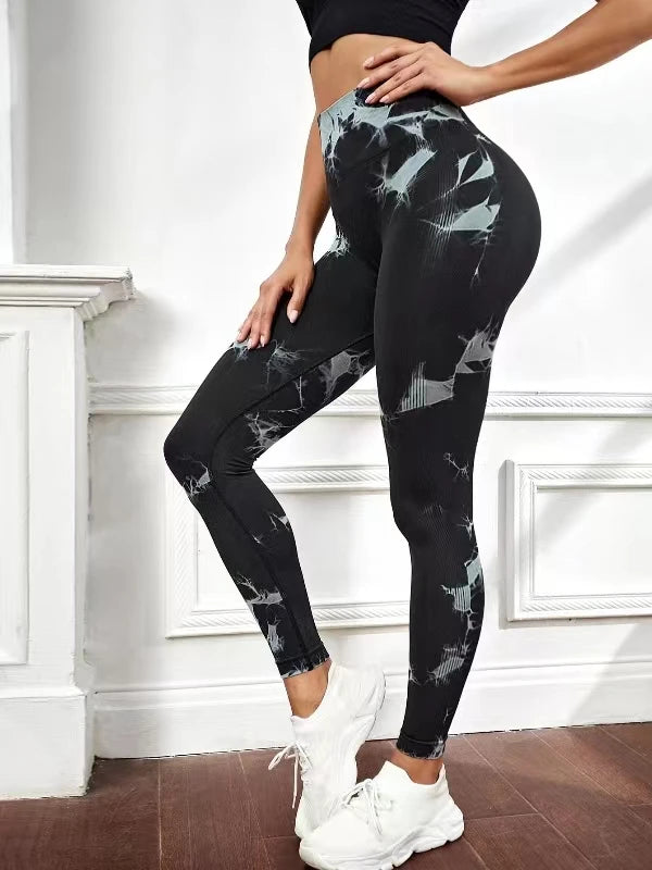 VividFlex Tie Dye High Waist Push-Up Leggings